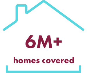 6+ million homes covered icon